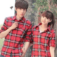 格子衫恋人头像图片