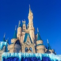 迪士尼乐园的蓝色意境头像图片