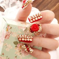 红色指甲头像图片