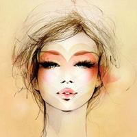 一组可爱手绘漂亮妹子头像图片