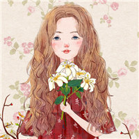 手绘花房姑娘头像图片
