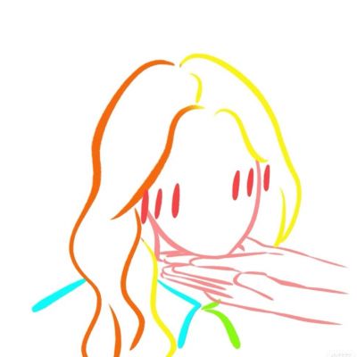 来波简约，憨批，手绘情侣头像(图3)