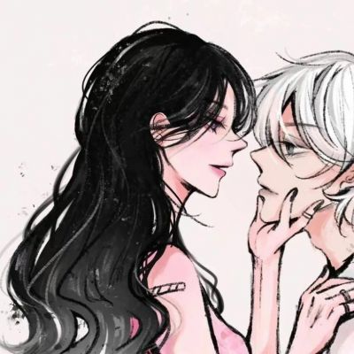一对两张手绘意境动漫情侣头像｜存在即合理(图9)