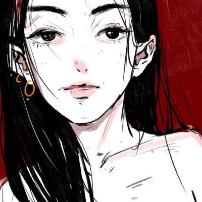 一对两张手绘意境动漫情侣头像｜舍不得月亮(图3)