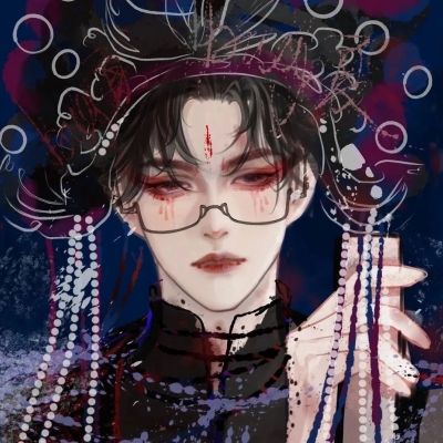 一对两张手绘意境动漫情侣头像｜舍不得月亮(图1)