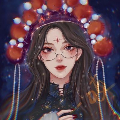 一对两张手绘意境动漫情侣头像｜舍不得月亮(图2)