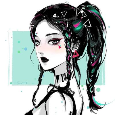 黑白手绘漫头(图4)