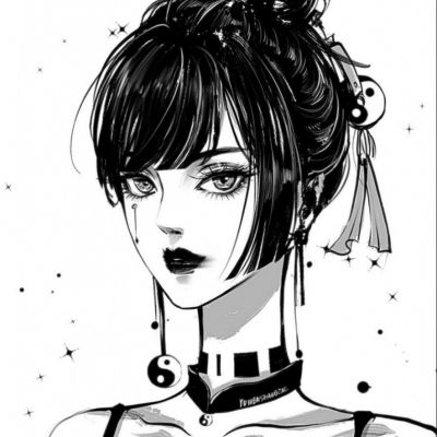 黑白手绘漫头(图6)