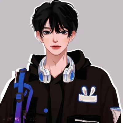 一对两张手绘意境动漫情侣头像｜舍不得月亮(图8)