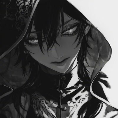 黑白意境手绘动漫男头集｜不要吵醒我(图6)