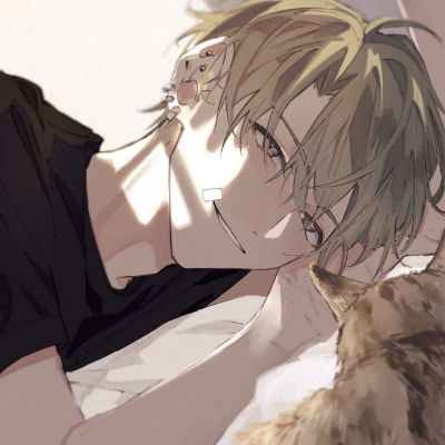 手绘意境优质动漫男头集｜出来看月亮吗(图3)