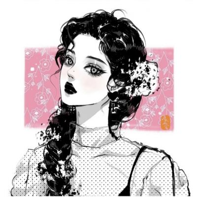 黑白手绘漫头(图5)