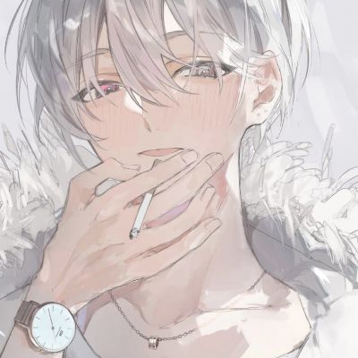 手绘意境优质动漫男头集｜出来看月亮吗(图5)