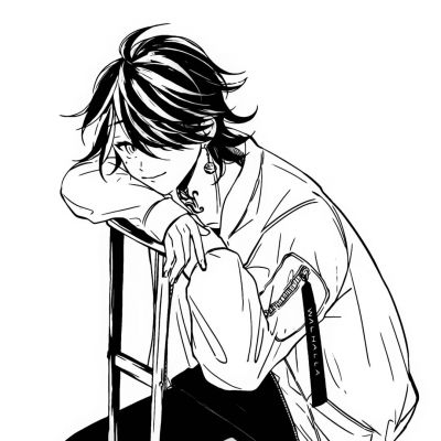 黑白男生动漫头像(图5)