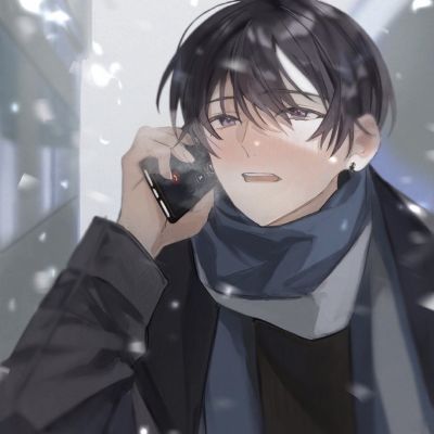 手绘意境优质动漫男头集｜出来看月亮吗(图4)