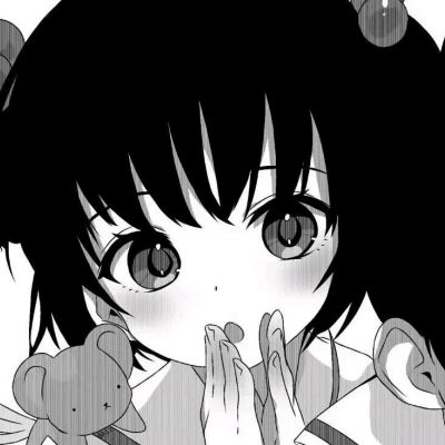 玥玥  黑白动漫超可爱情头，一对两张(图2)