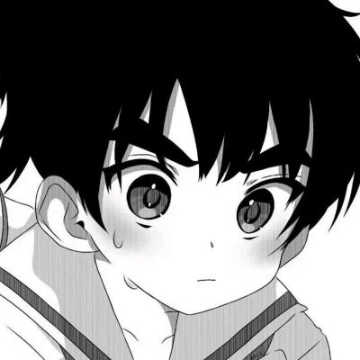 玥玥  黑白动漫超可爱情头，一对两张