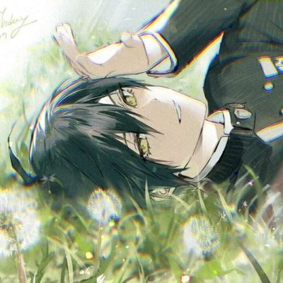 花见.绿色系列/手绘男头.(图1)