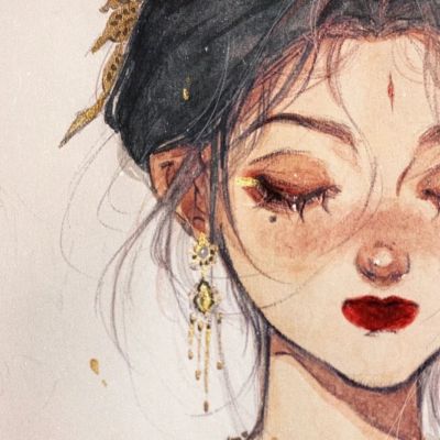 氛围感魅力手绘插画女头集｜十里顾清欢(图7)