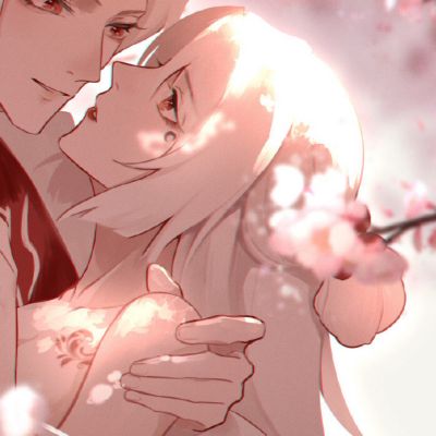 一对两张唯美手绘动漫情头集｜聊寄一枝春(图10)